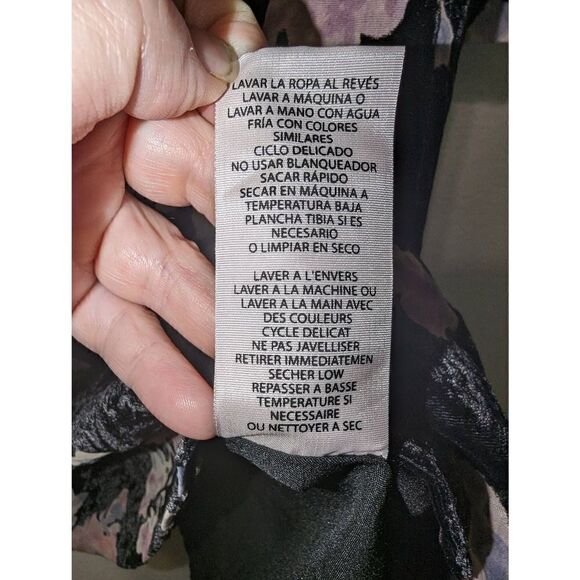 Women's Nanette Lepore Sz 8 Moody Romance Black and Pink Floral Velvet Dress - Picture 12 of 16